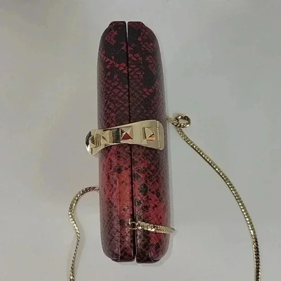 Rebecca Minkoff Red Leather Snakeskin Purse - Picture 3 of 13